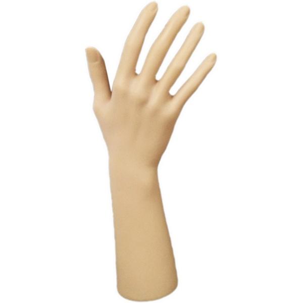 Female Upright Glove, Rings, and Jewelry Display Hand: Tan