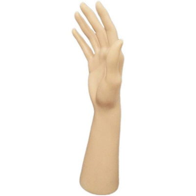 Female Upright Glove, Rings, and Jewelry Display Hand: Tan