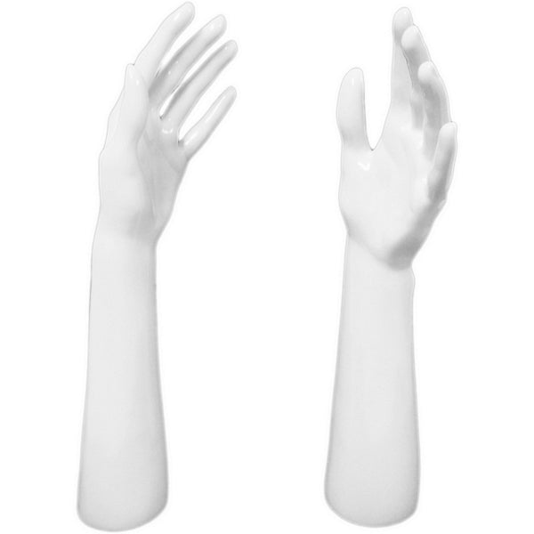 Glossy White Glove and Jewelry Display Hand
