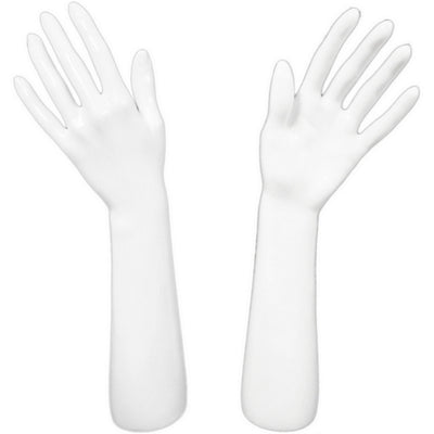 Glossy White Glove and Jewelry Display Hand