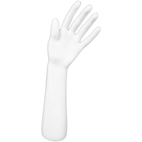 Glossy White Glove and Jewelry Display Hand
