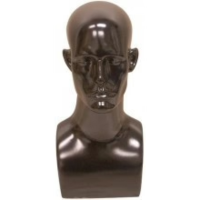 Donny: Male Mannequin Head in Glossy Black