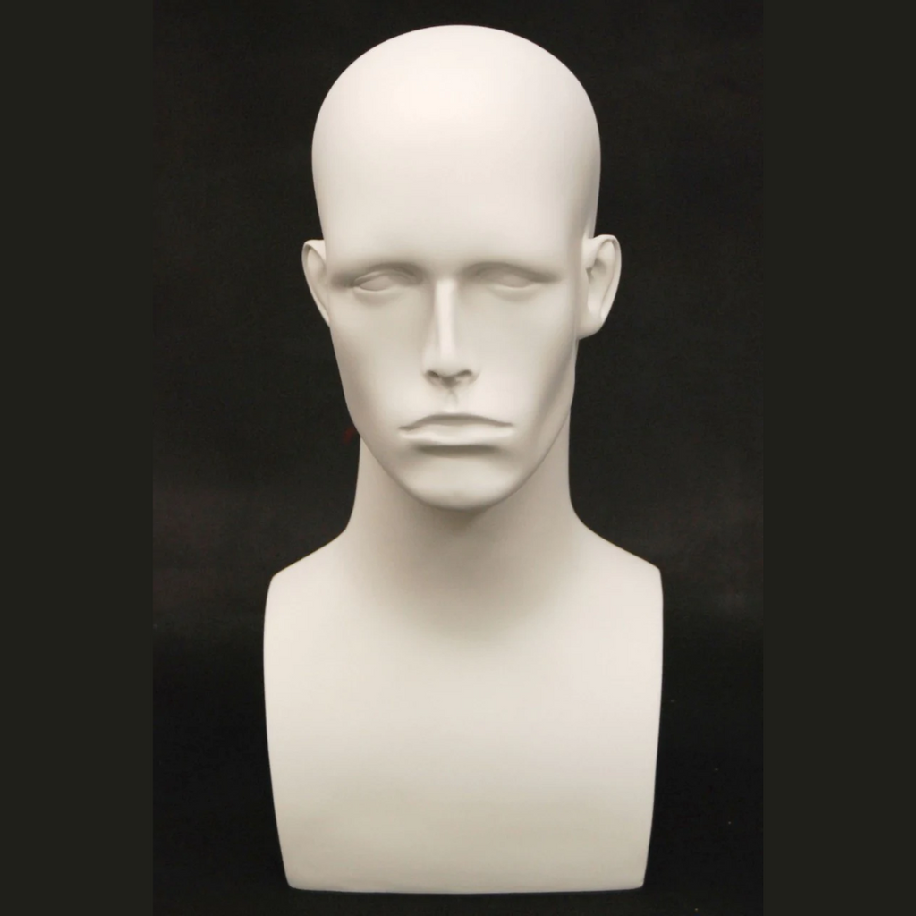 Donny: Male Mannequin Head in Matte White – Mannequin Madness