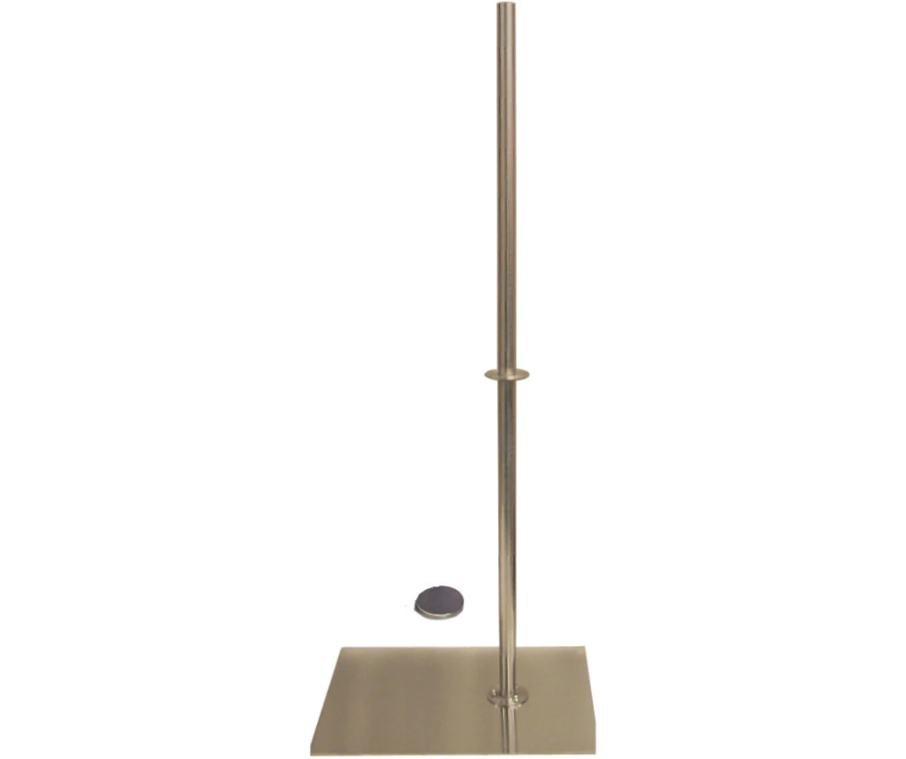 Dress Form Floor Stand: Brushed Metal Rectangular Base TALL