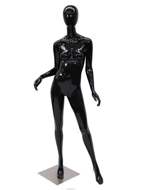 Ebony 2: Black Glossy Egghead Female Mannequin