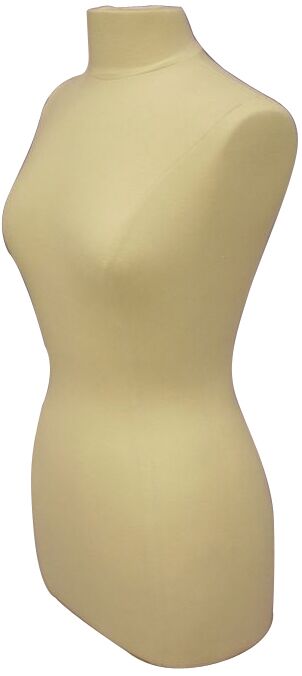 Female French Dress Form: White Jersey on Chrome Wheeled Base