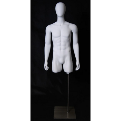 Egghead 3/4 Male Mannequin Torso with Head and Arms: Matte White