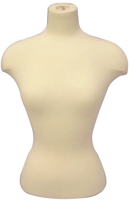 Female French White Dress Form w/ Shoulders on Tripod Base