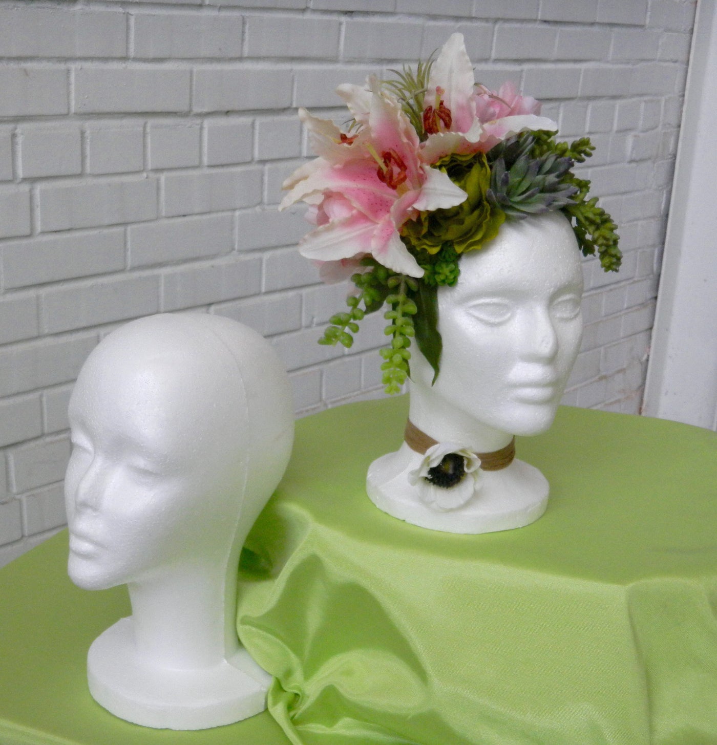 EBook Tutorial: Floral & Succulent Mannequin Head Display