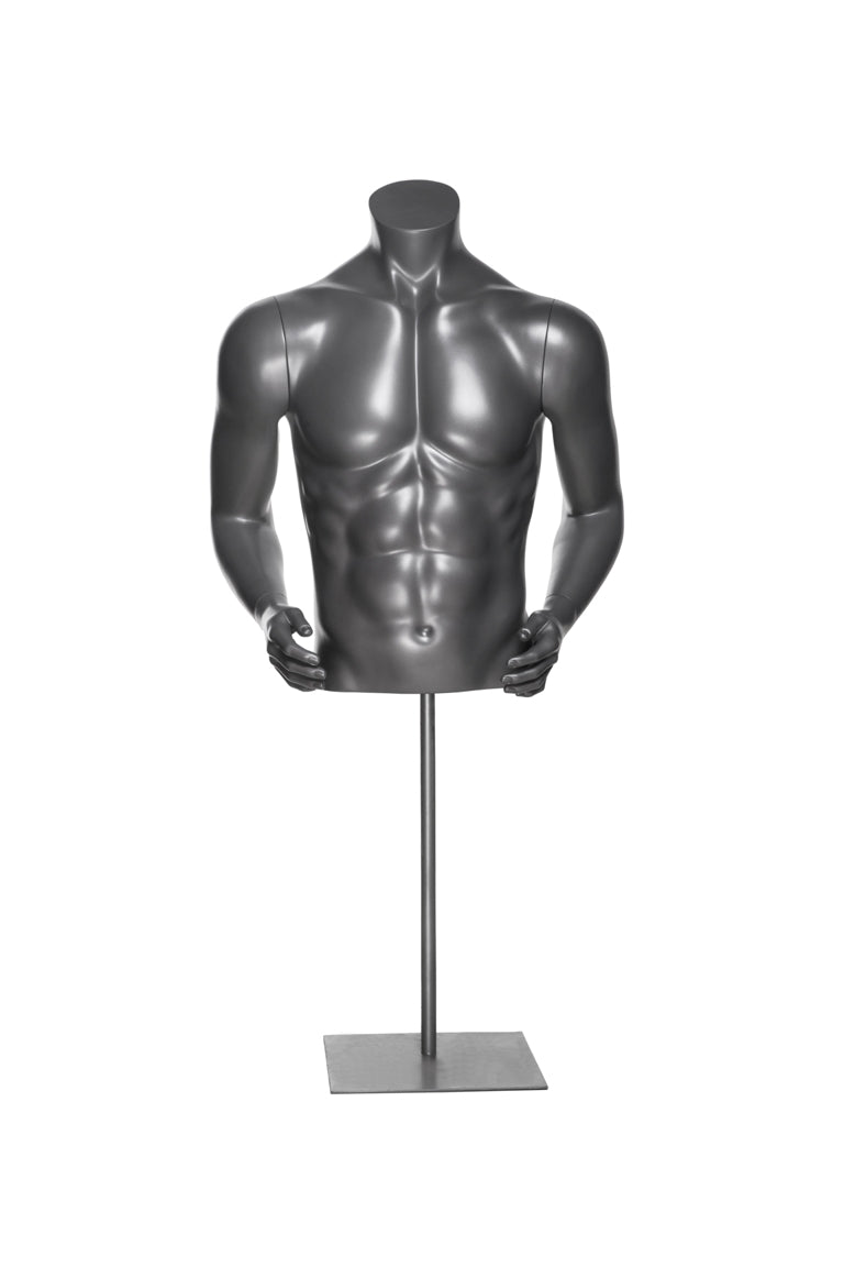 Male Athletic Torso: Glossy Grey