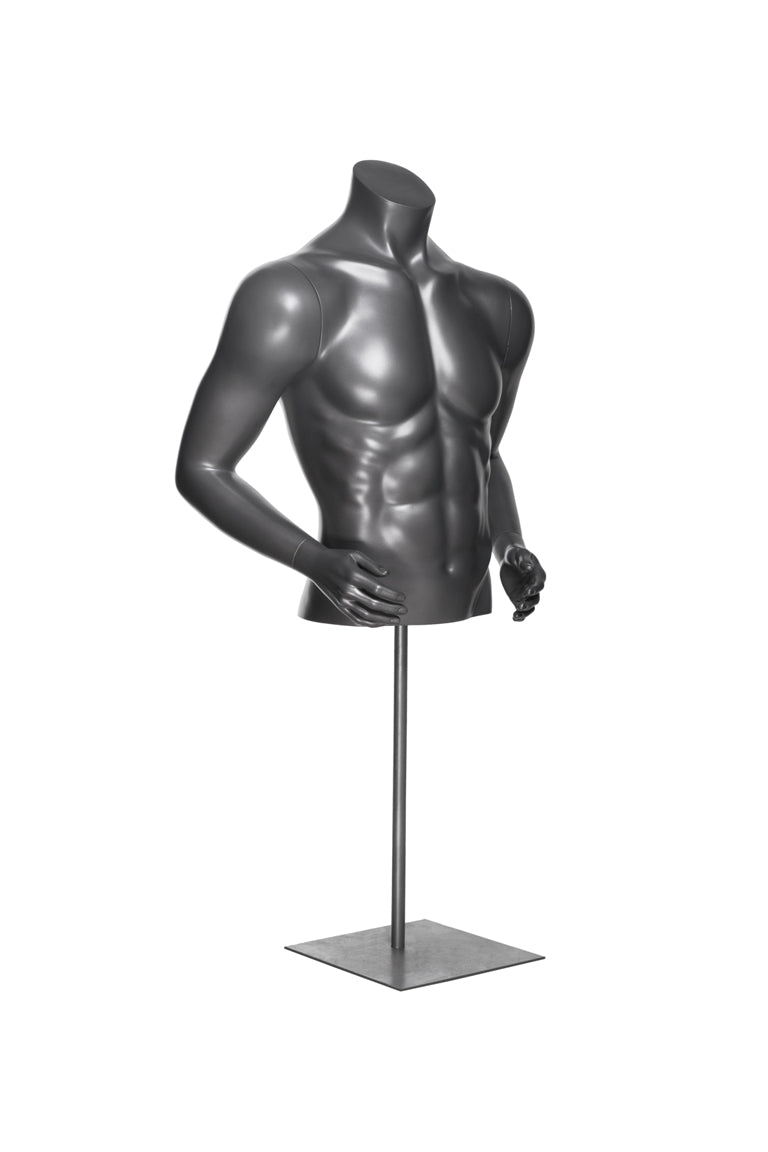 Male Athletic Torso: Glossy Grey