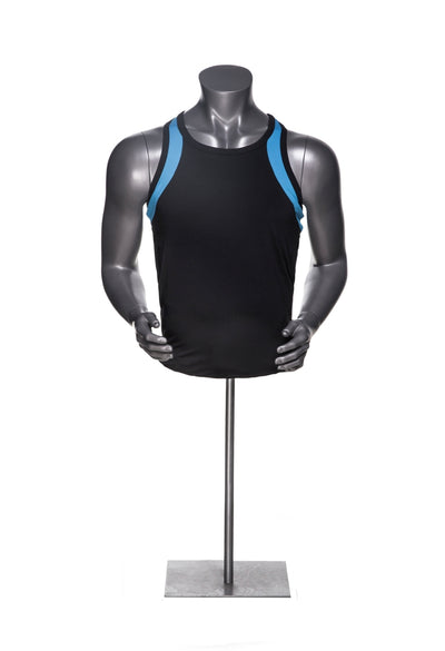Male Athletic Torso: Glossy Grey