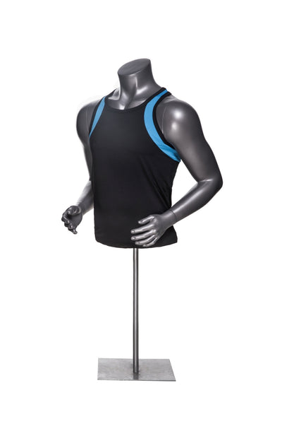 Male Athletic Torso: Glossy Grey