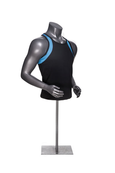 Male Athletic Torso: Glossy Grey