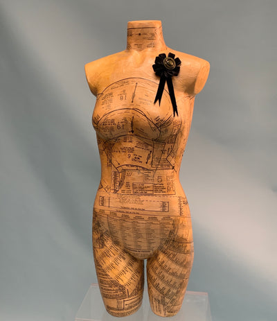DaVinci-inspired Decoupaged Mannequin Torso-#1