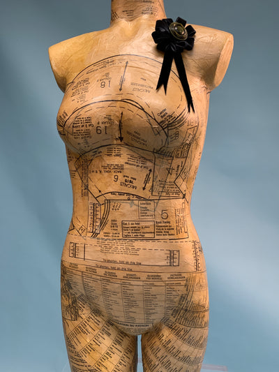 DaVinci-inspired Decoupaged Mannequin Torso-#1