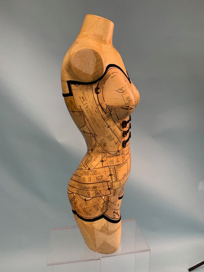 DaVinci-inspired Decoupaged Mannequin Torso -#2