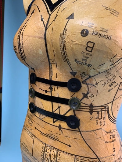 DaVinci-inspired Decoupaged Mannequin Torso -#2