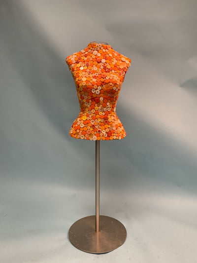 Mosaic Button Female Dress Form on Stand