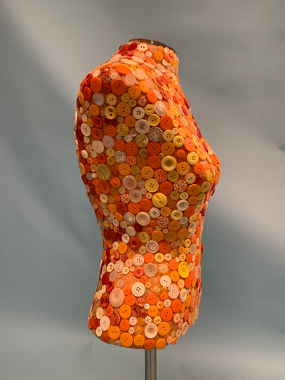 Mosaic Button Female Dress Form on Stand