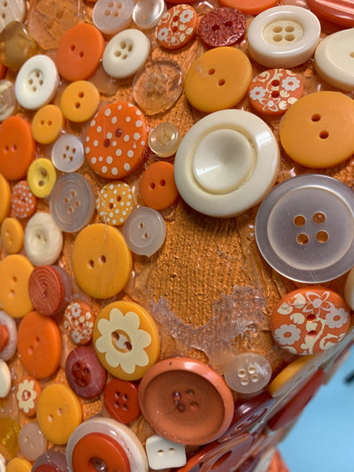 Mosaic Button Female Dress Form on Stand