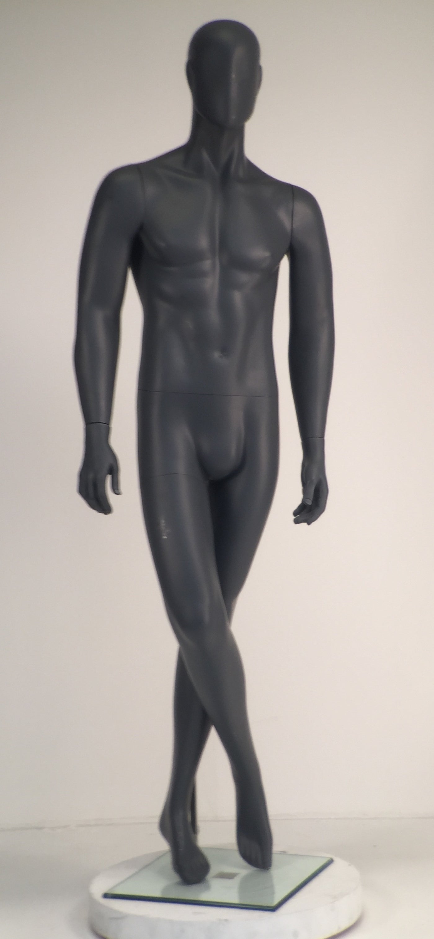 Egghead Male Mannequin in Standing Pose 1: Grey