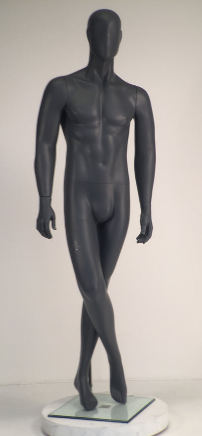 Egghead Male Mannequin in Standing Pose 1: Grey