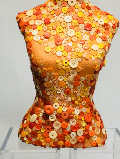 Used Button Mosaic Female Dress Form -- Orange