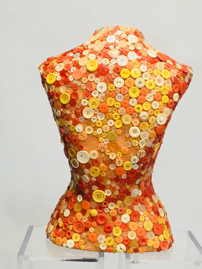 Used Button Mosaic Female Dress Form -- Orange