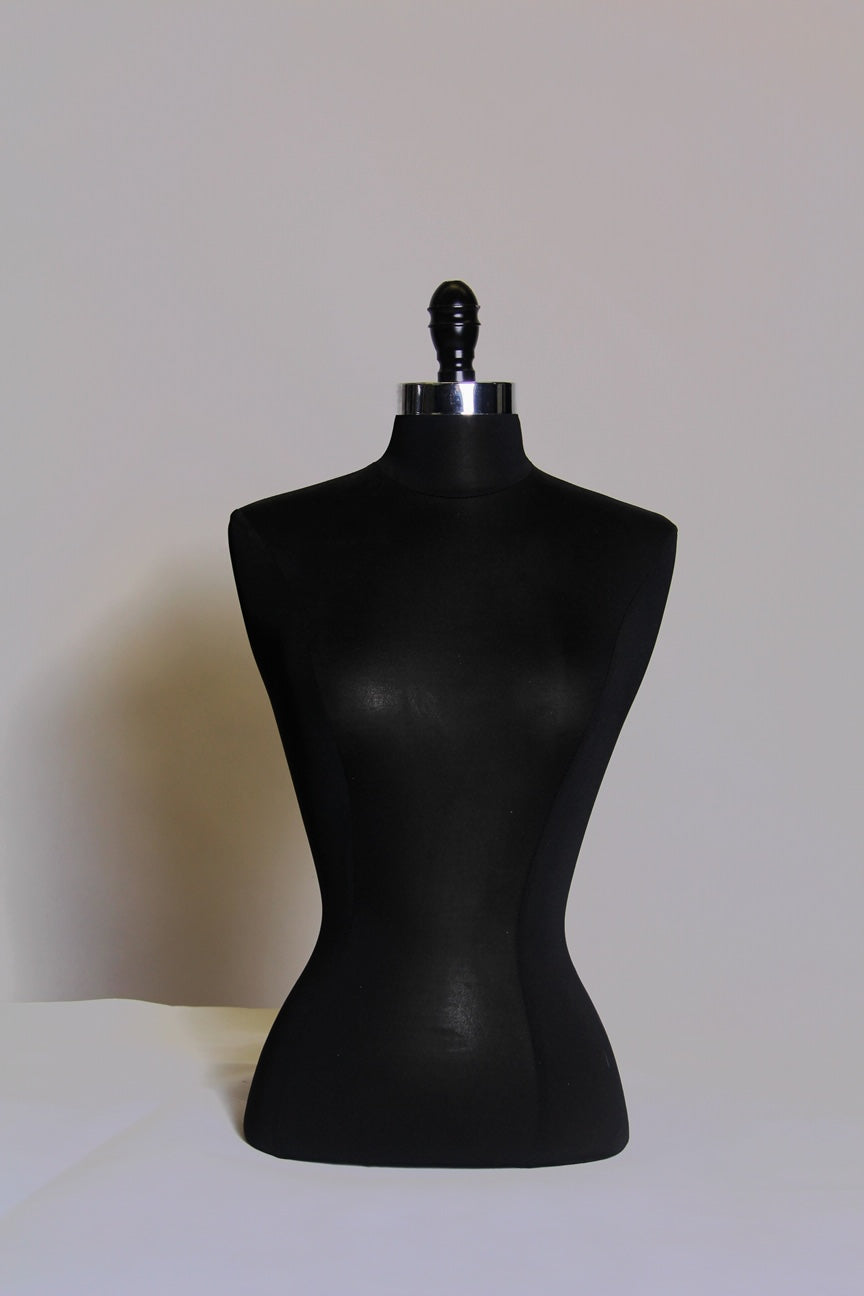 Size 18/20  Plus Size Black Jersey Body Form with Tripod Base