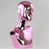 Chrome-plated Female Abstract Mannequin Head Display: 3 Color Options