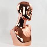 Chrome-plated Female Abstract Mannequin Head Display: 3 Color Options
