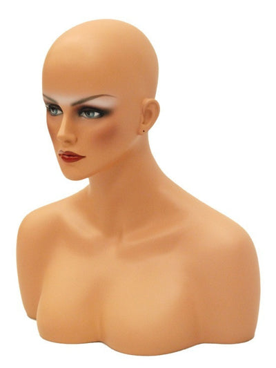 Megan: Female Mannequin Head with Partial Chest