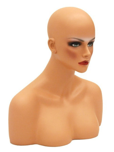 Megan: Female Mannequin Head with Partial Chest