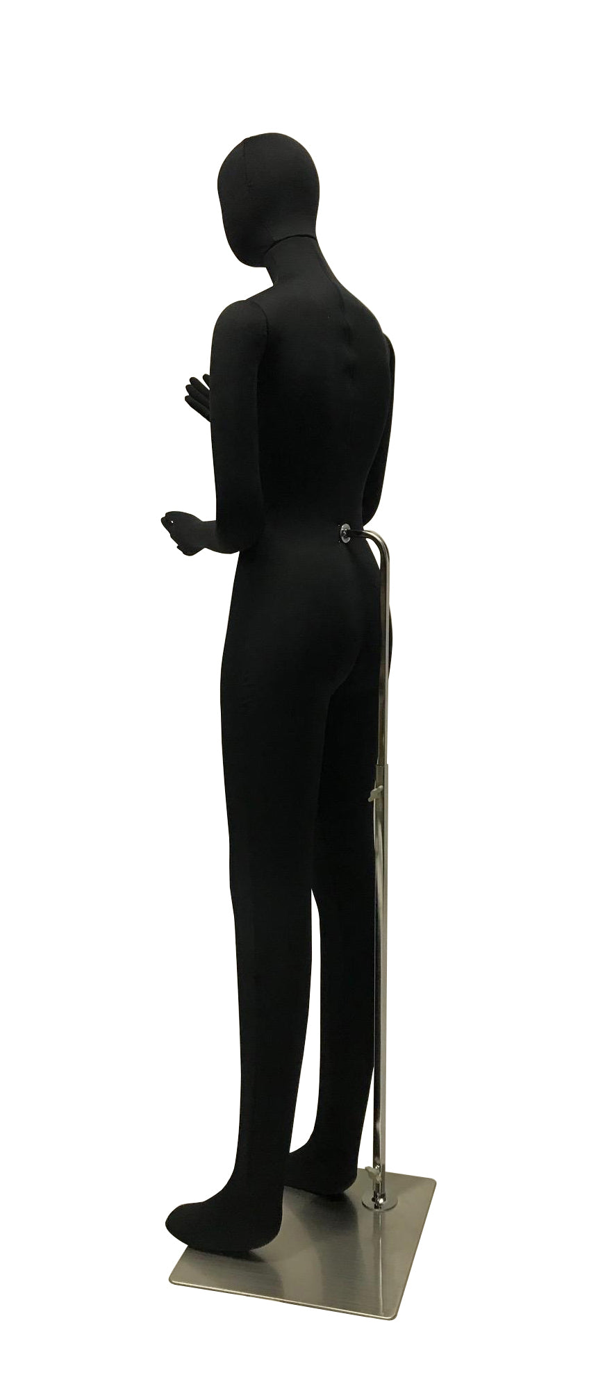 Black Cloth Egghead Female Mannequin: Bendable with Removable Head
