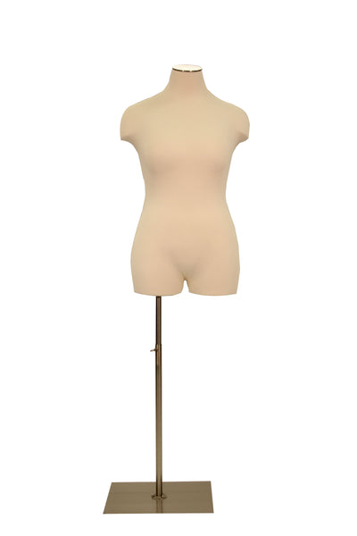 Plus-Size Female Dress Form: With Partial Leg & Base Options