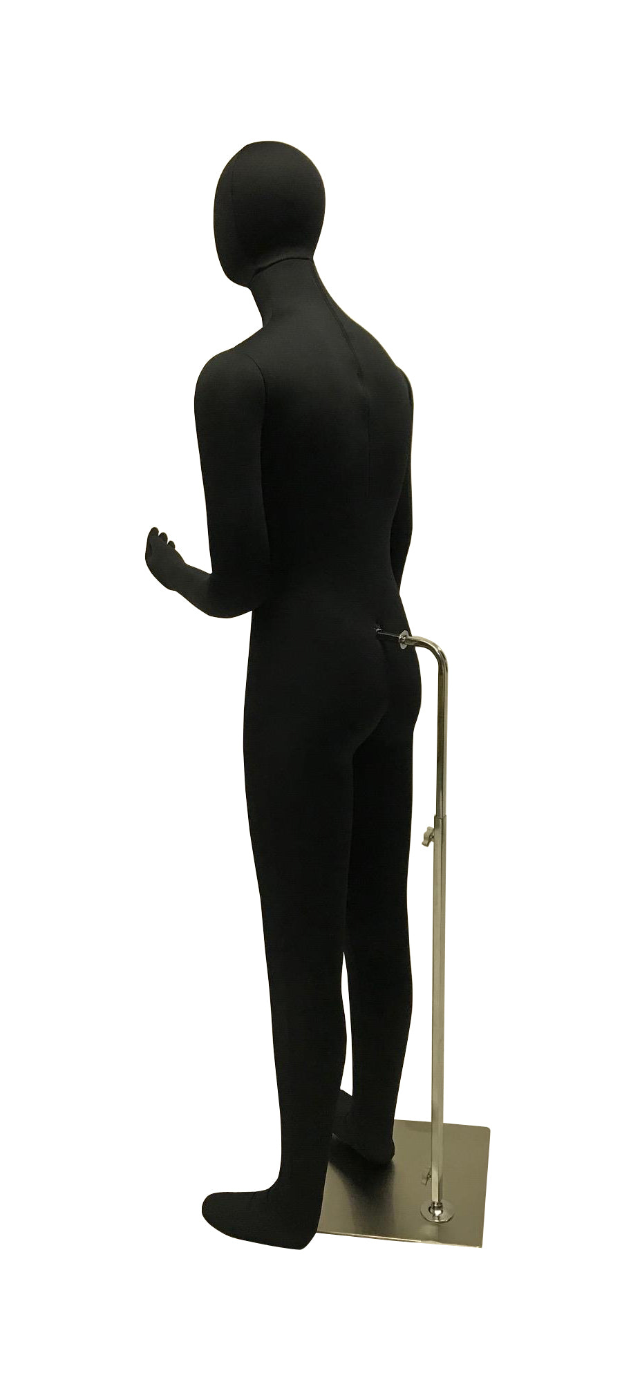 Black Cloth Egghead Male Mannequin: Bendable with Removable Head