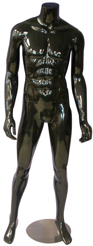 Evan 1: Headless Male Mannequin Glossy Black