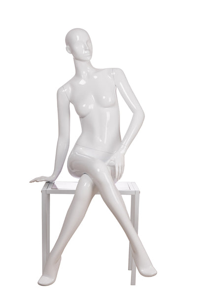 Gabriella 7: Seated Mannequin: Glossy White Tall