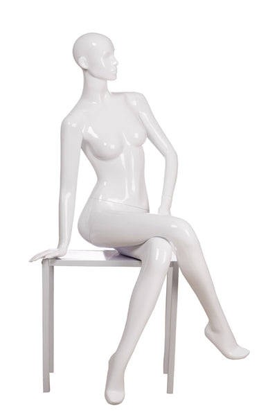 Gabriella 7: Seated Mannequin: Glossy White Tall