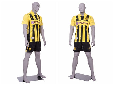 Soccer Playing Male Mannequin 1: Matte Light Grey