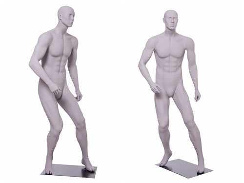 Soccer Playing Male Mannequin 2: Matte Light Grey