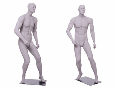 Soccer Playing Male Mannequin 2: Matte Light Grey