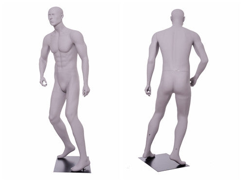 Soccer Playing Male Mannequin 2: Matte Light Grey