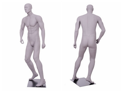 Soccer Playing Male Mannequin 2: Matte Light Grey