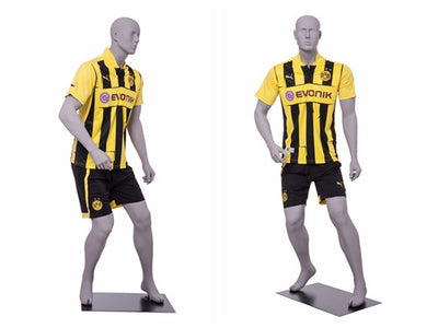 Soccer Playing Male Mannequin 2: Matte Light Grey