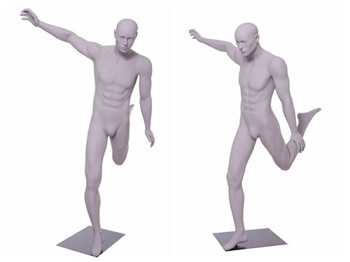 Soccer Playing Male Mannequin 3: Matte Light Grey