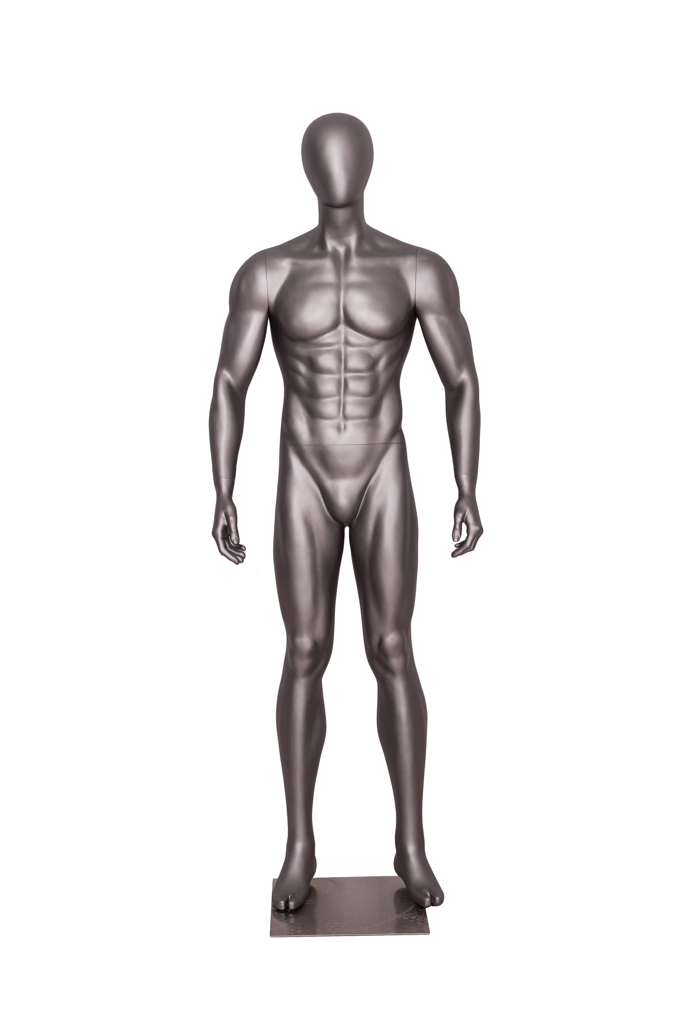 Sports Egghead Male Mannequin Standing Pose 2: Matte Grey