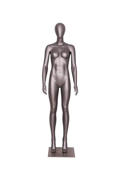 Sports Egghead Female Mannequin Standing Pose 2: Matte Grey