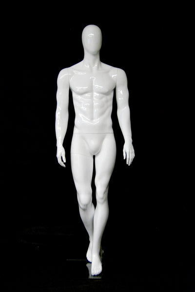 Leonard: Egghead Male Mannequin in Glossy White